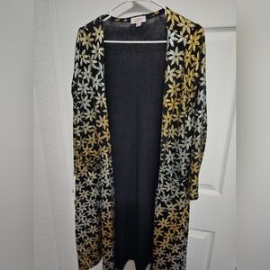 LuLaRoe Black and Gold Cardigan